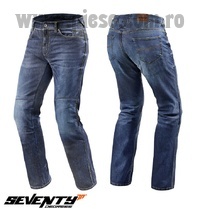 Blugi (jeans) moto barbati Seventy model SD-PJ2 tip Regular fit albastru (insertii Aramid Kevlar) marime XXXL